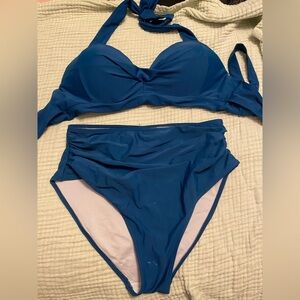 Elegant Retro Dark Teal Women's Bikini Set